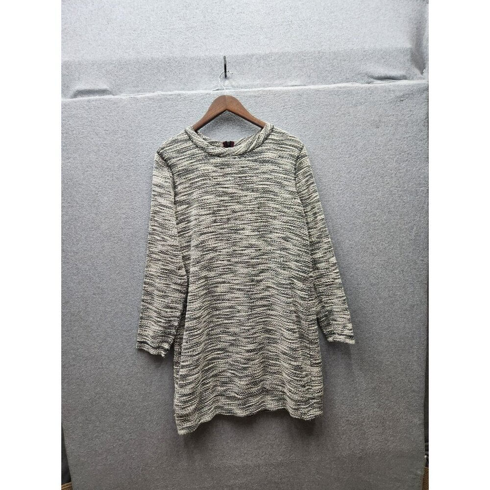 Lou & Grey‎ Womens Black & White Striped Knit Tunic Dress Large